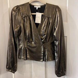 Express Shimmering Gold Blazer Top